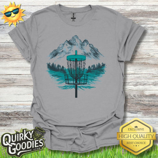 Disc Golf Mountain Sketch T - Shirt - Quirky Goodies