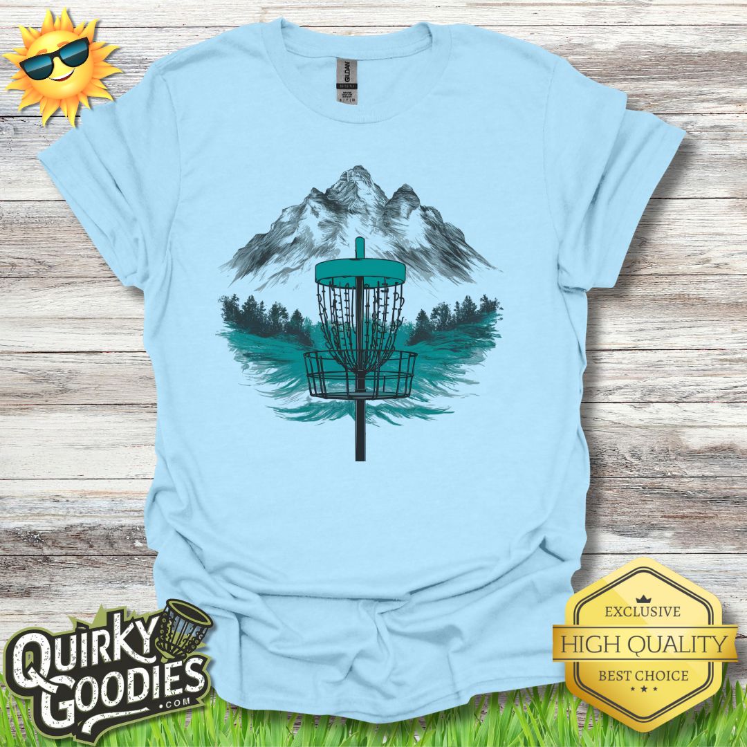Disc Golf Mountain Sketch T - Shirt - Quirky Goodies