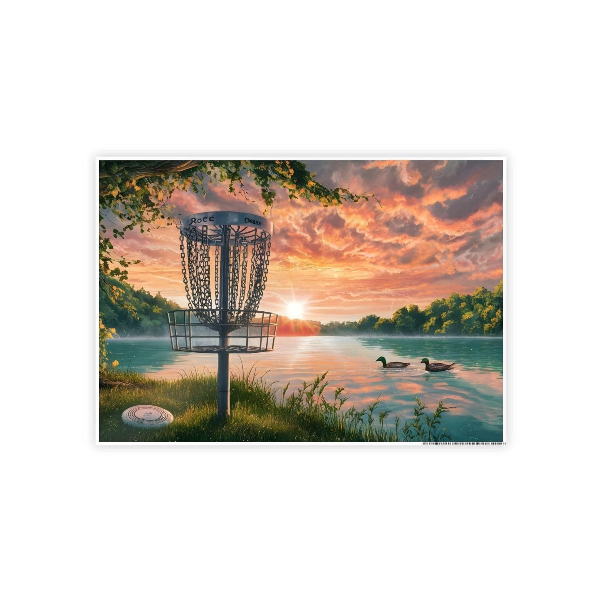 Disc Golf Pink Swirls Sunset Poster - Gloss Posters - Quirky Goodies