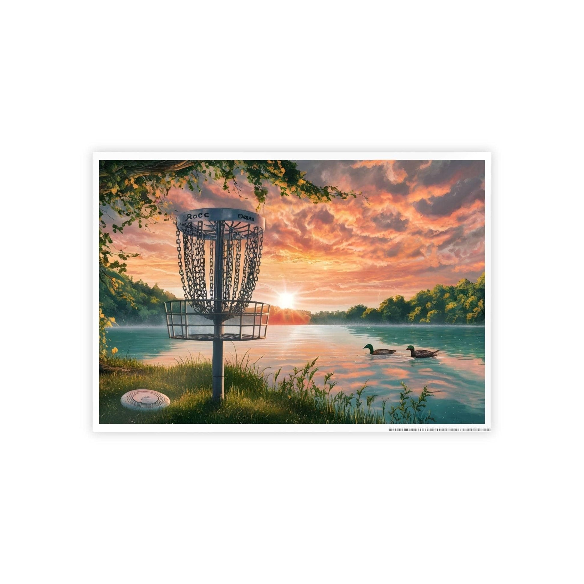 Disc Golf Pink Swirls Sunset Poster - Gloss Posters - Quirky Goodies