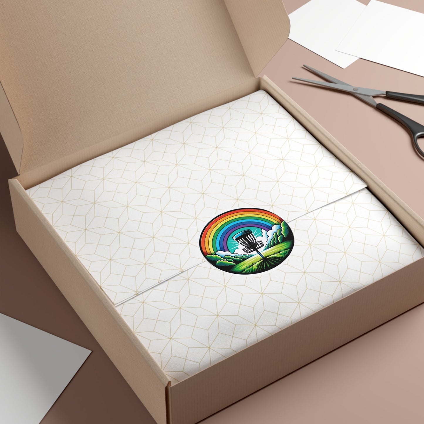 Disc Golf Rainbow Sticker - Round Vinyl Stickers - Quirky Goodies