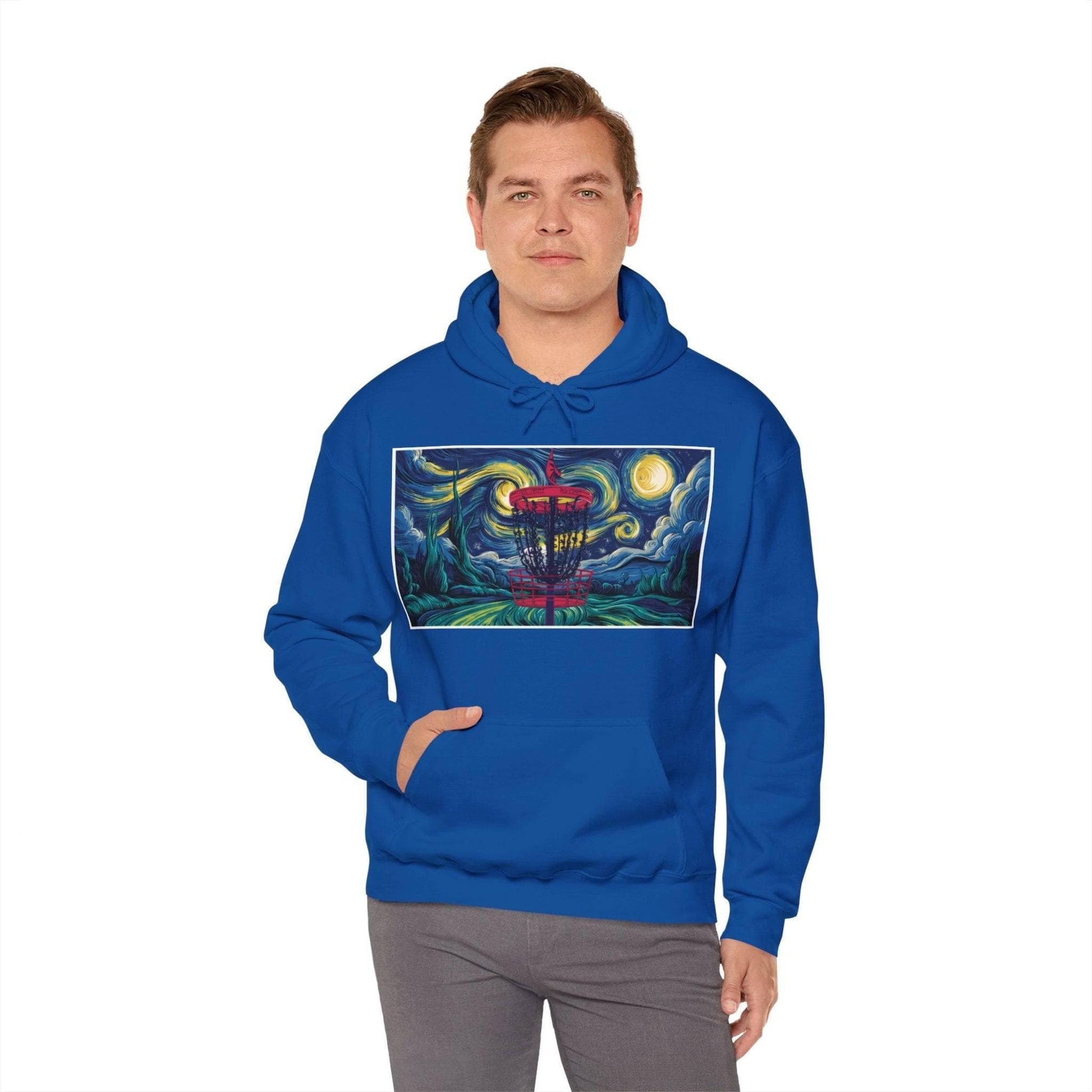 Disc Golf Starry Night Hoodie - Unisex Heavy Blend™ Hooded Sweatshirt - Quirky Goodies