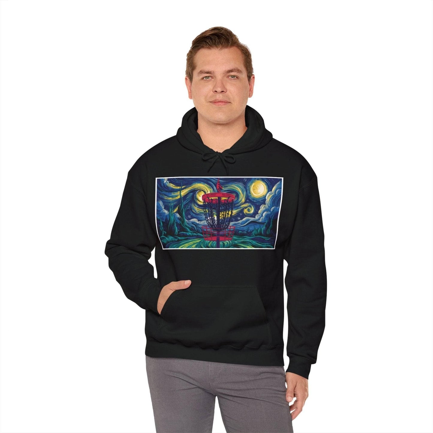 Disc Golf Starry Night Hoodie - Unisex Heavy Blend™ Hooded Sweatshirt - Quirky Goodies