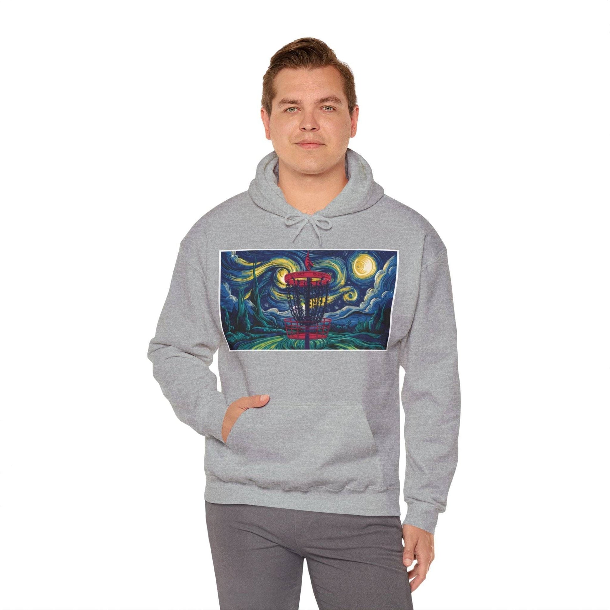 Disc Golf Starry Night Hoodie - Unisex Heavy Blend™ Hooded Sweatshirt - Quirky Goodies