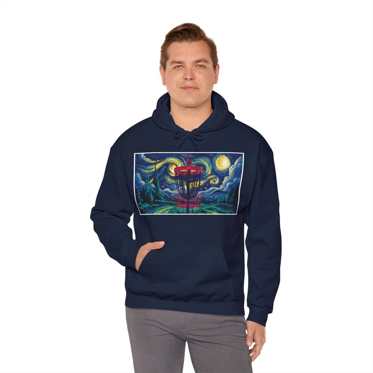 Disc Golf Starry Night Hoodie - Unisex Heavy Blend™ Hooded Sweatshirt - Quirky Goodies