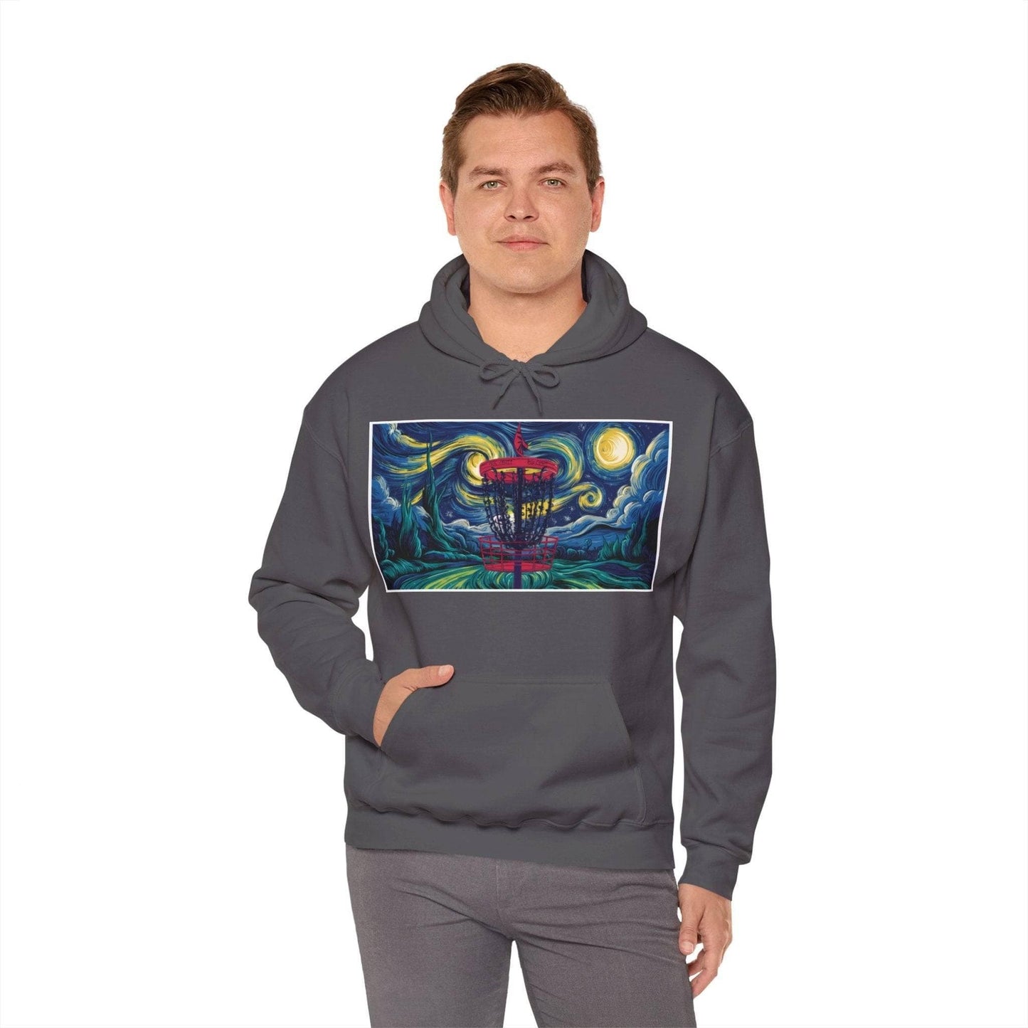 Disc Golf Starry Night Hoodie - Unisex Heavy Blend™ Hooded Sweatshirt - Quirky Goodies