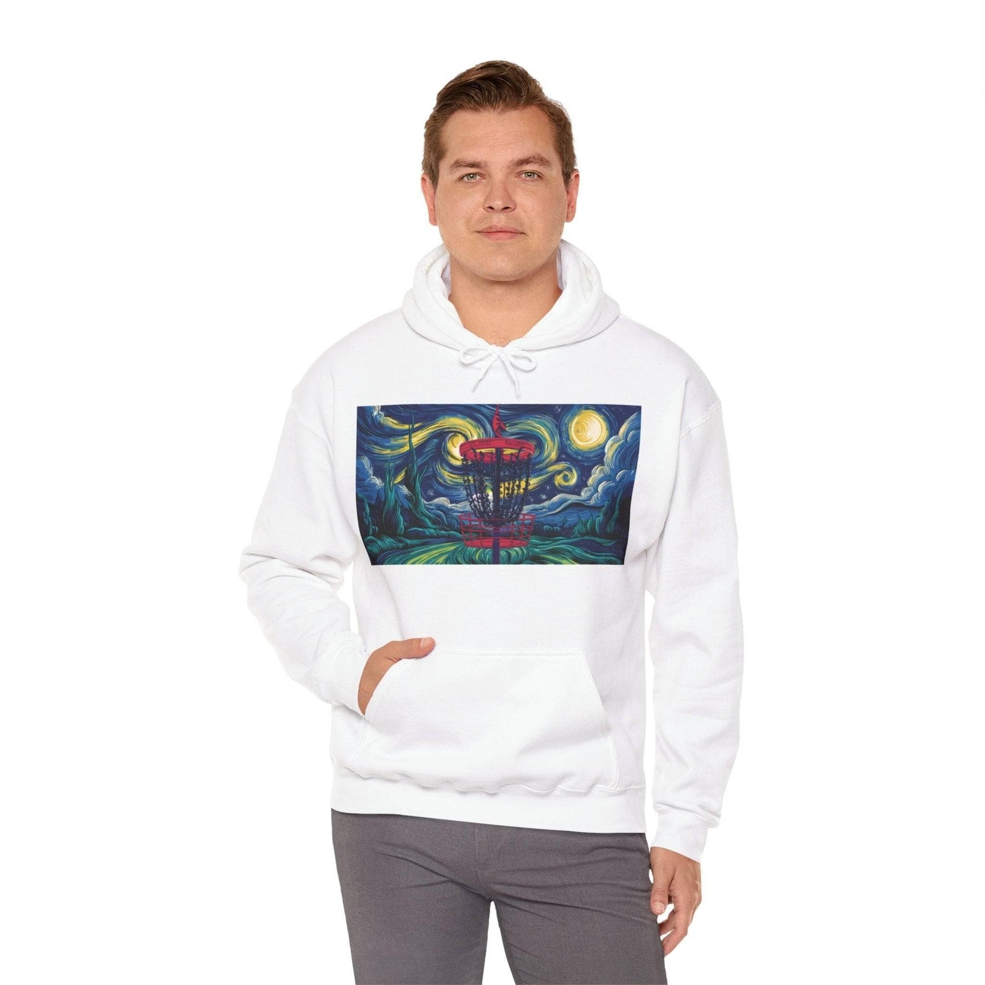 Disc Golf Starry Night Hoodie - Unisex Heavy Blend™ Hooded Sweatshirt - Quirky Goodies