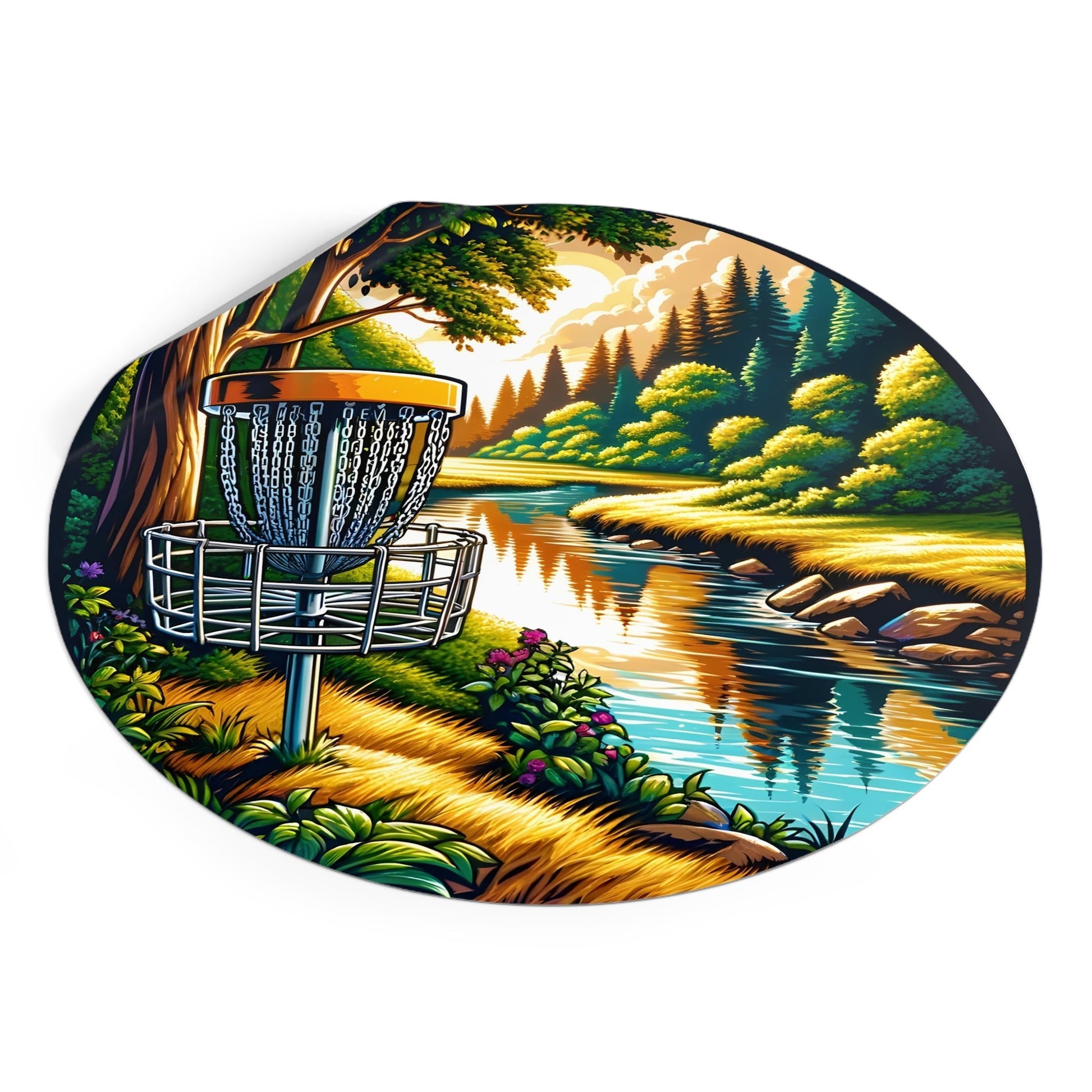 Disc Golf Sticker by Creek v2 - Round Vinyl Stickers - Quirky Goodies
