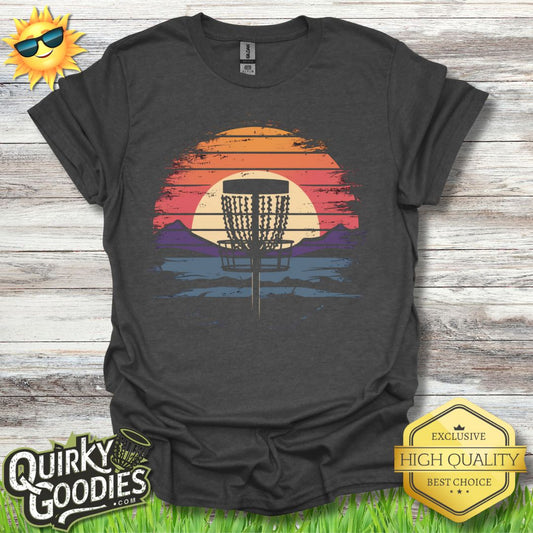 Fun Disc Golf Basket Shirt - Sunset Vintage v2 - Unisex Jersey Short Sleeve Tee - Quirky Goodies