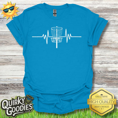 Fun Disc Golf Shirt - Disc Golf Heartbeat - Unisex Jersey Short Sleeve Tee - Quirky Goodies
