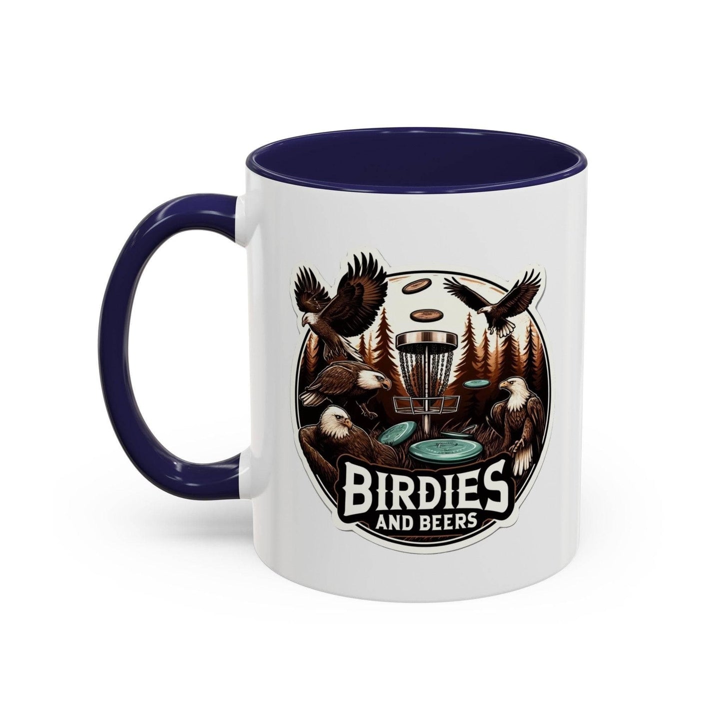 Funny Disc Golf Mug - Birdies and Beers - Accent Coffee Mug, 11oz - Quirky Goodies