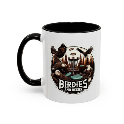 Funny Disc Golf Mug - Birdies and Beers - Accent Coffee Mug, 11oz - Quirky Goodies