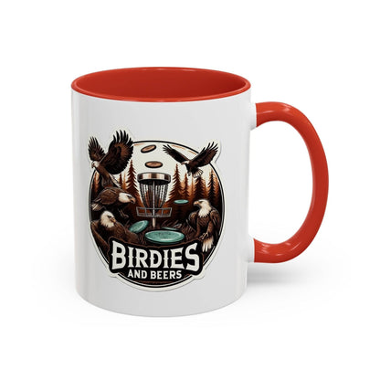 Funny Disc Golf Mug - Birdies and Beers - Accent Coffee Mug, 11oz - Quirky Goodies