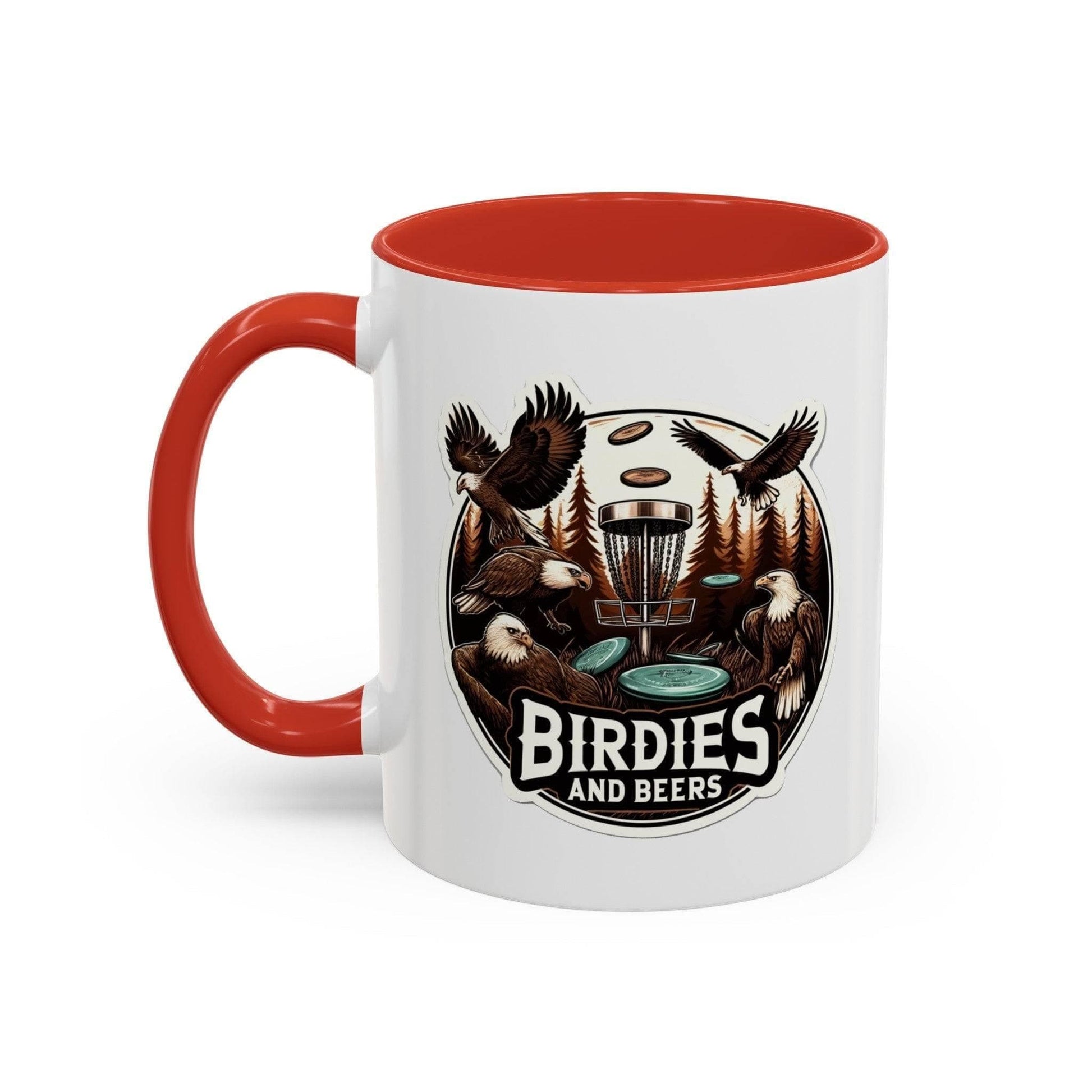 Funny Disc Golf Mug - Birdies and Beers - Accent Coffee Mug, 11oz - Quirky Goodies