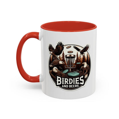 Funny Disc Golf Mug - Birdies and Beers - Accent Coffee Mug, 11oz - Quirky Goodies