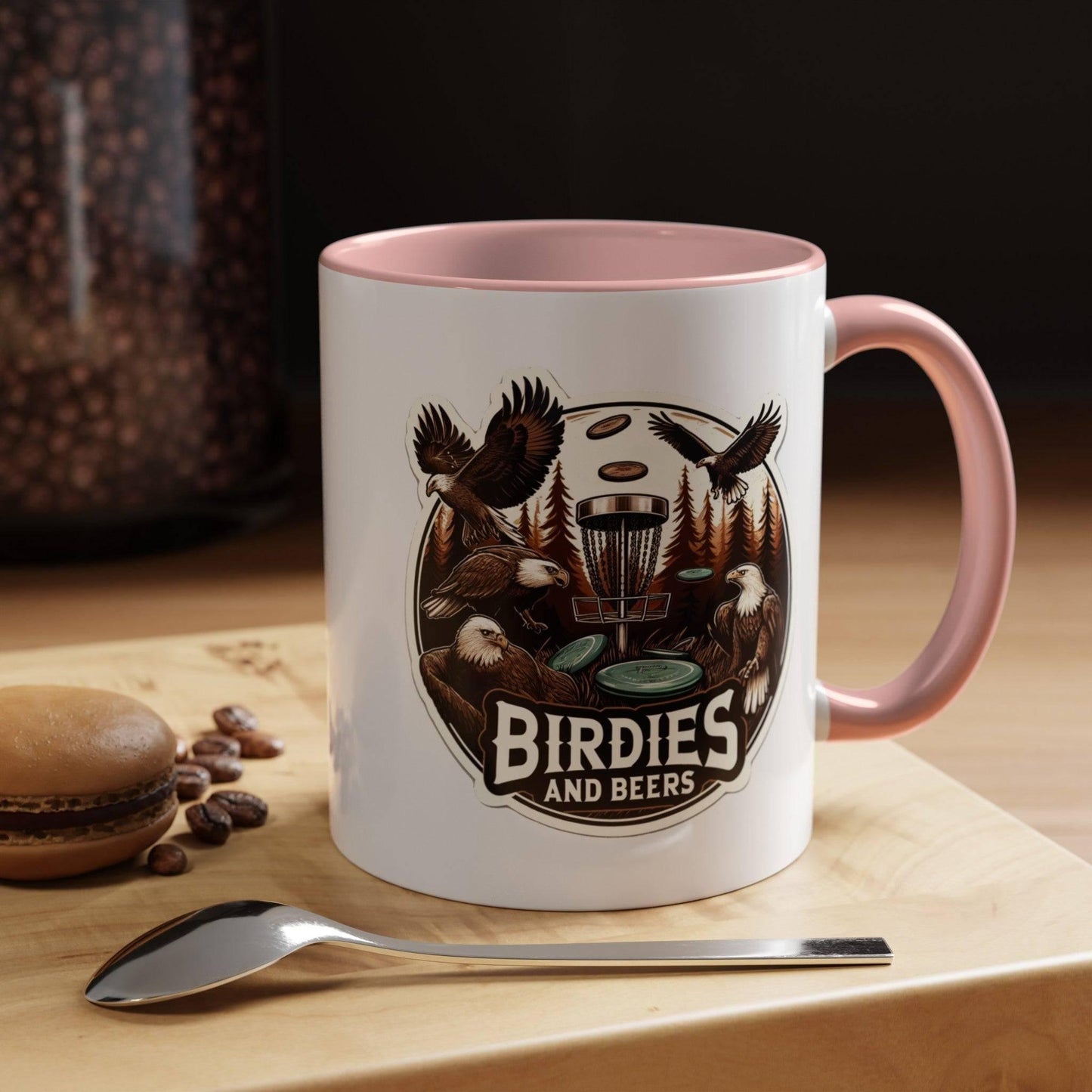 Funny Disc Golf Mug - Birdies and Beers - Accent Coffee Mug, 11oz - Quirky Goodies