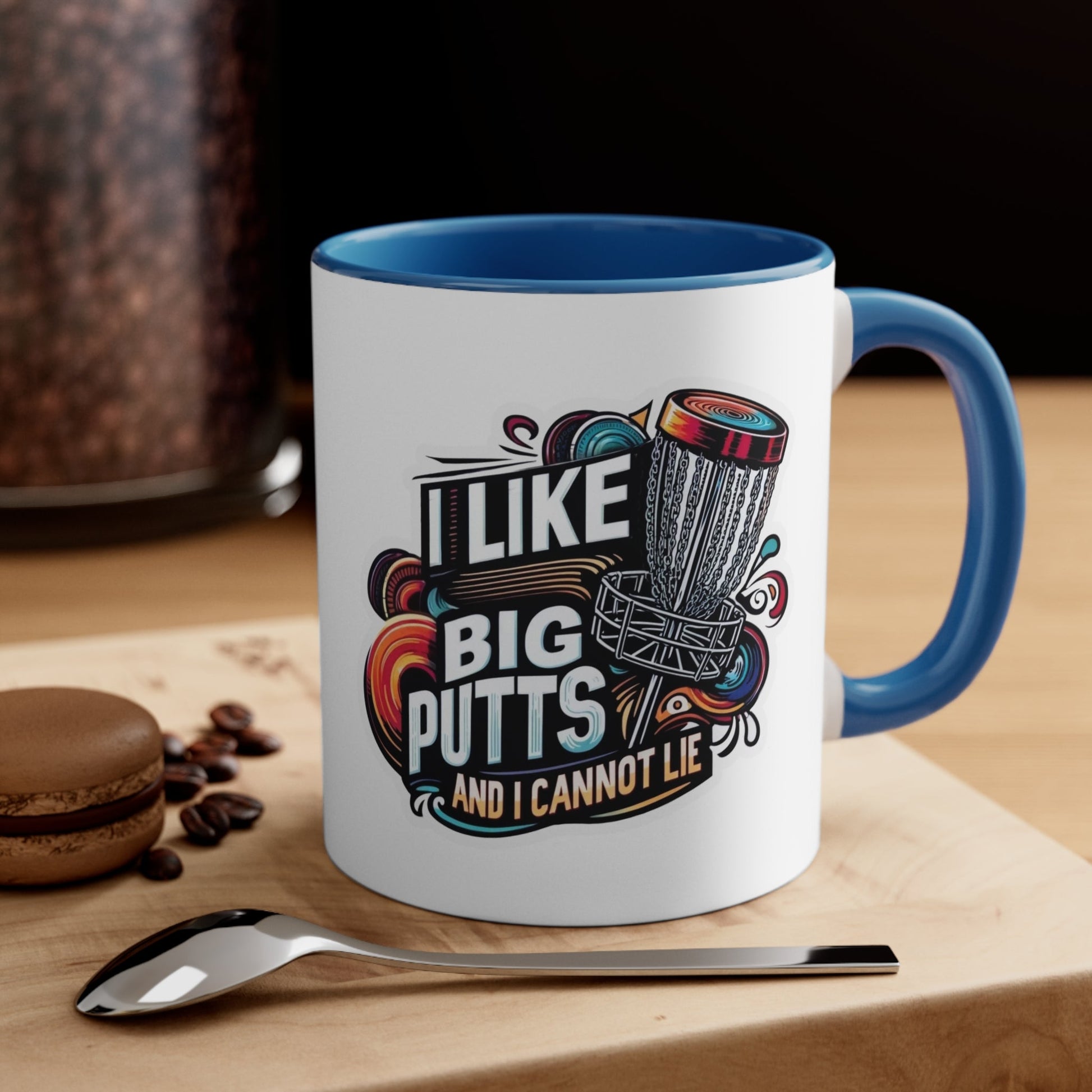 Funny Disc Golf Mug - I Like Big Putts - Accent Coffee Mug, 11oz - Quirky Goodies