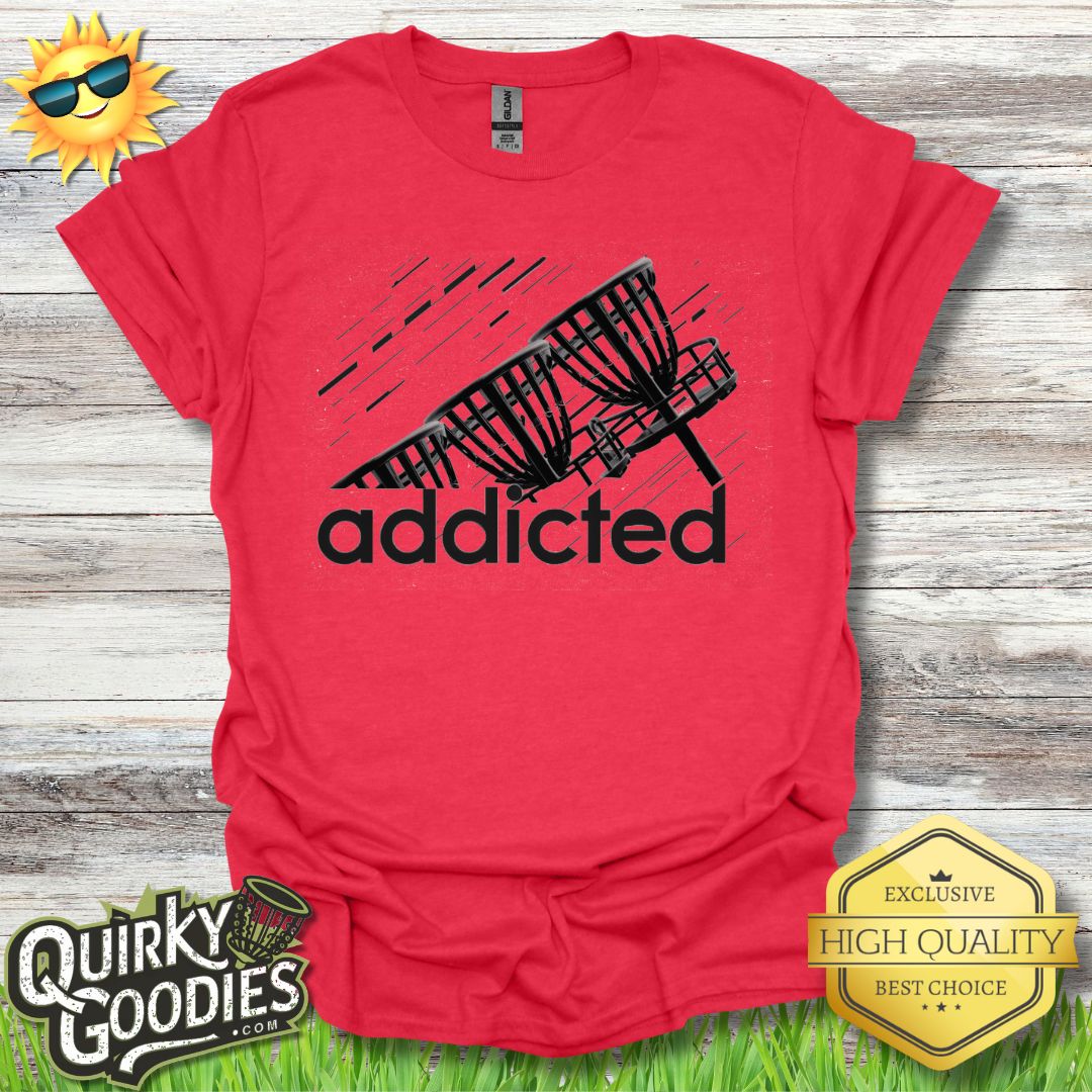 Funny Disc Golf Shirt - Addicted - Unisex Jersey Short Sleeve Tee - Quirky Goodies