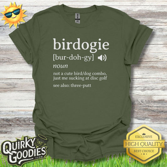 Funny Disc Golf Shirt - Birdogie - Three - putt - Adult Unisex Jersey Short Sleeve Tee - Gift for Disc Golf Fans - Quirky Goodies