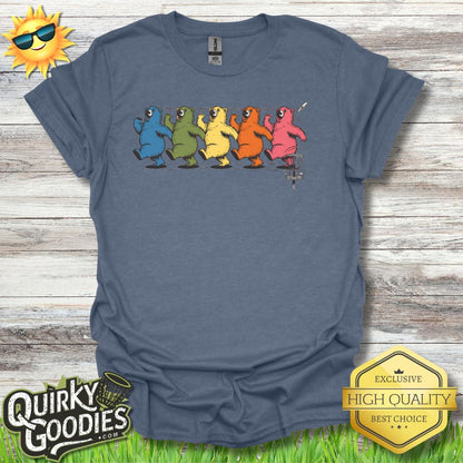 Funny Disc Golf Shirt - Rainbow Bears - Unisex Softstyle T - Shirt - Quirky Goodies