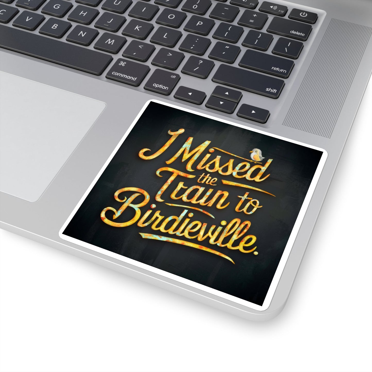 Funny Disc Golf Sticker - I Missed The Train To Birdieville - Square Stickers - Quirky Goodies