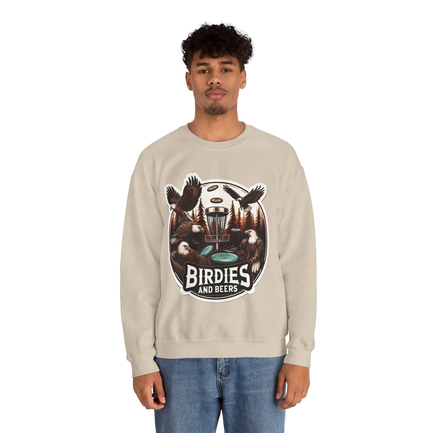 Funny Disc Golf Sweatshirt - Birdies and Beers - Unisex Heavy Blend™ Crewneck Sweatshirt - Quirky Goodies