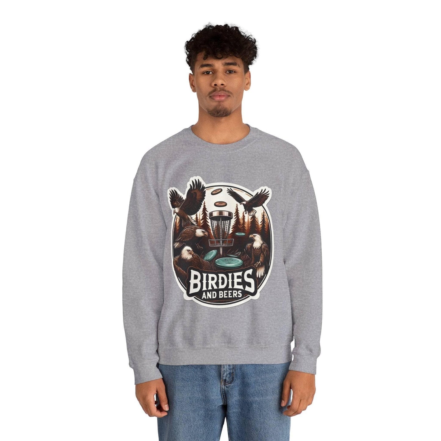 Funny Disc Golf Sweatshirt - Birdies and Beers - Unisex Heavy Blend™ Crewneck Sweatshirt - Quirky Goodies