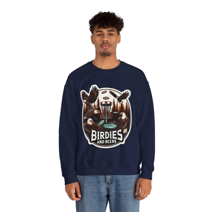 Funny Disc Golf Sweatshirt - Birdies and Beers - Unisex Heavy Blend™ Crewneck Sweatshirt - Quirky Goodies