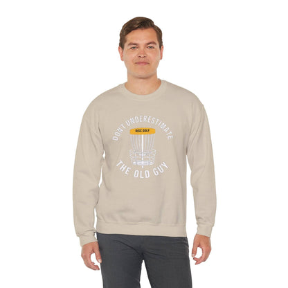 Funny Disc Golf Sweatshirt - Don't Underestimate the Old Guy - Unisex Heavy Blend™ Crewneck Sweatshirt - Quirky Goodies