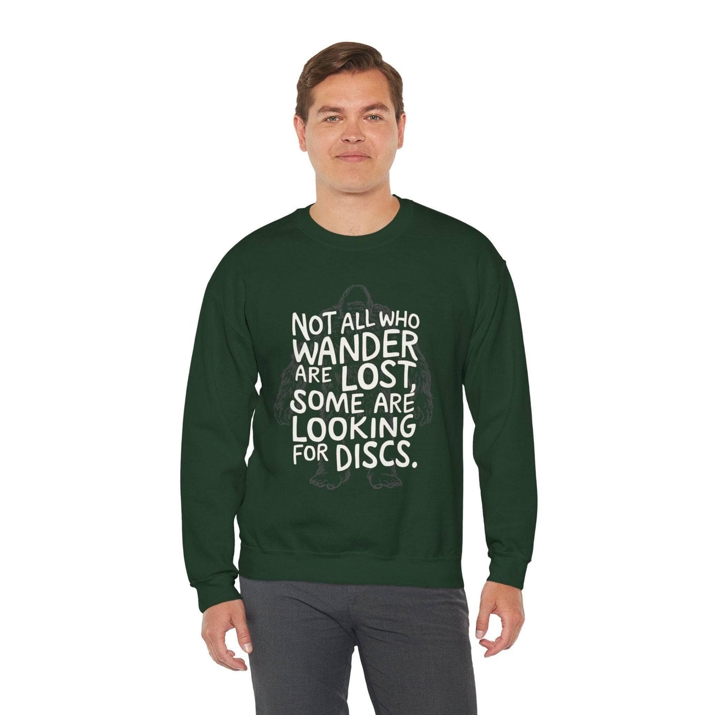 Funny Disc Golf Sweatshirt - Not All Who Wander Are Lost Some Are Looking For Discs - Unisex Heavy Blend™ Crewneck Sweatshirt - Quirky Goodies