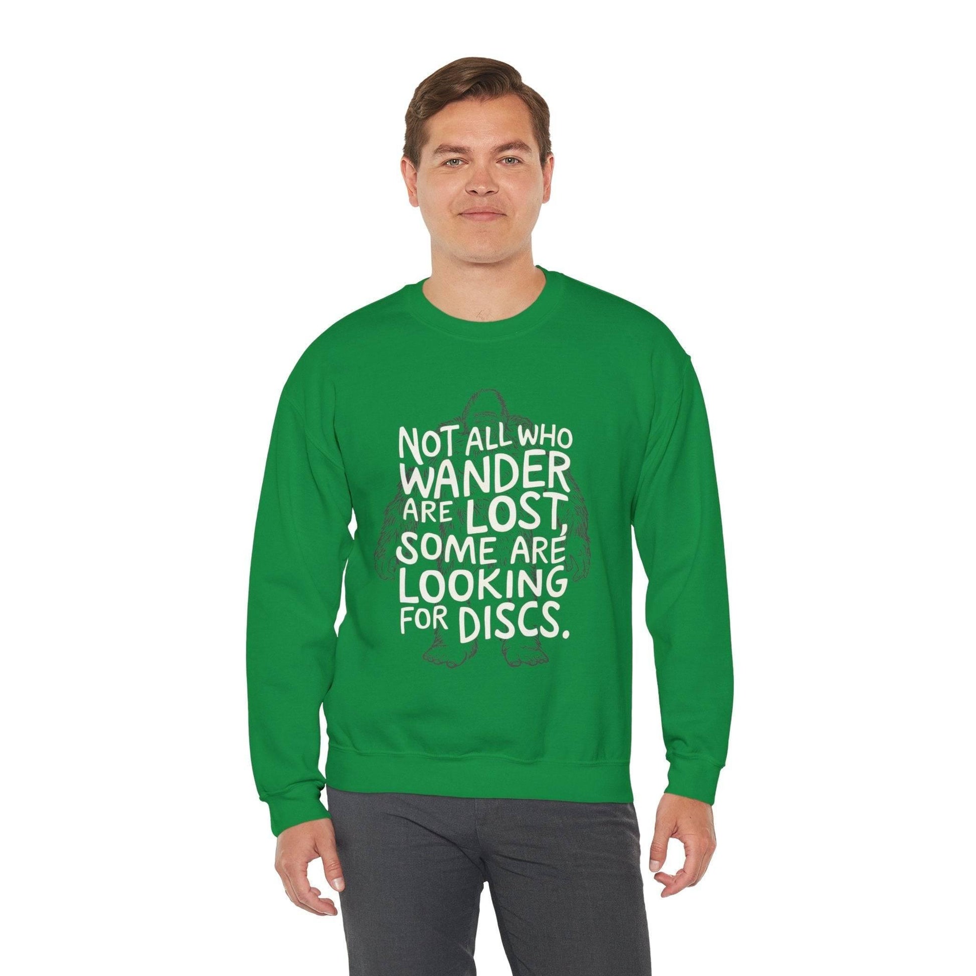 Funny Disc Golf Sweatshirt - Not All Who Wander Are Lost Some Are Looking For Discs - Unisex Heavy Blend™ Crewneck Sweatshirt - Quirky Goodies