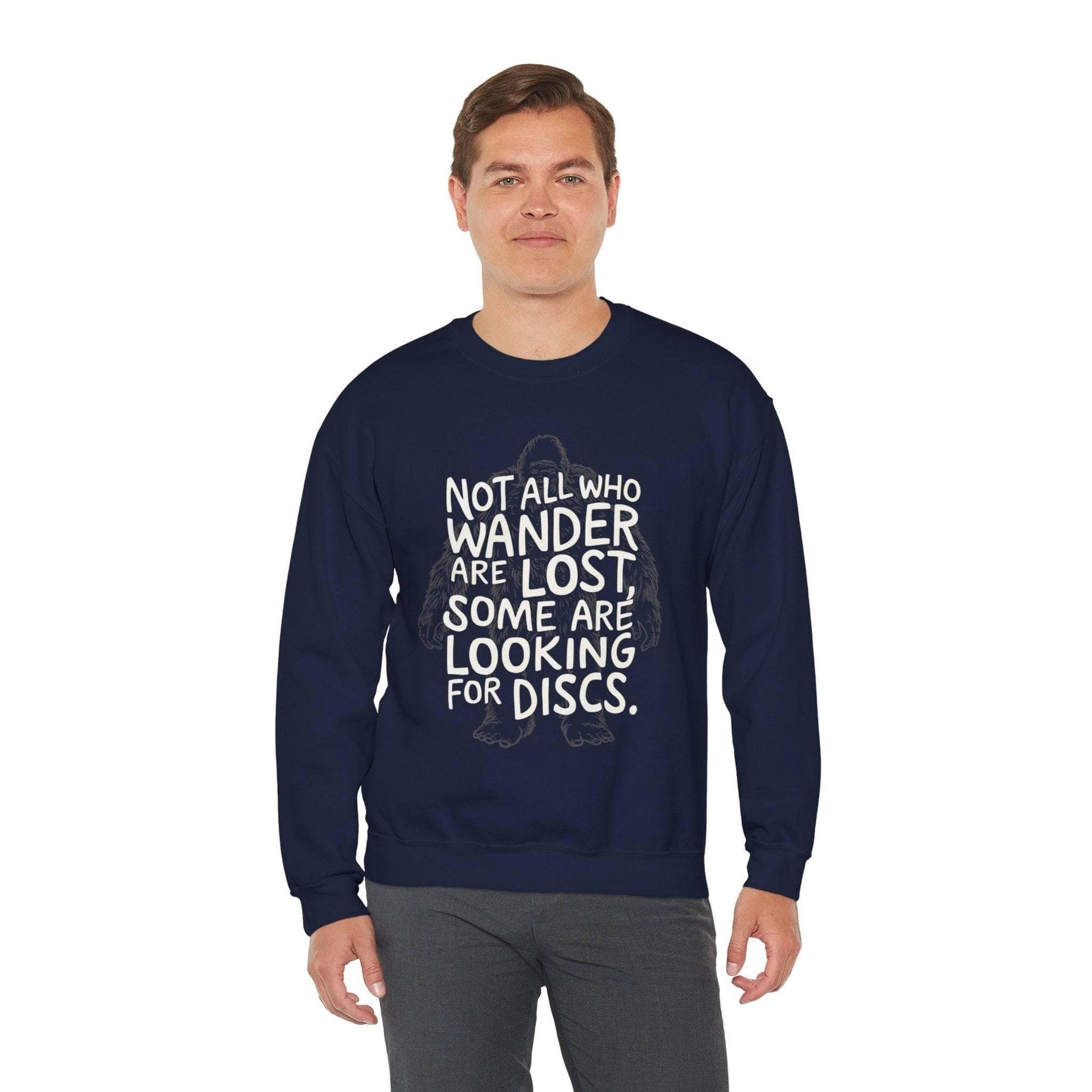 Funny Disc Golf Sweatshirt - Not All Who Wander Are Lost Some Are Looking For Discs - Unisex Heavy Blend™ Crewneck Sweatshirt - Quirky Goodies