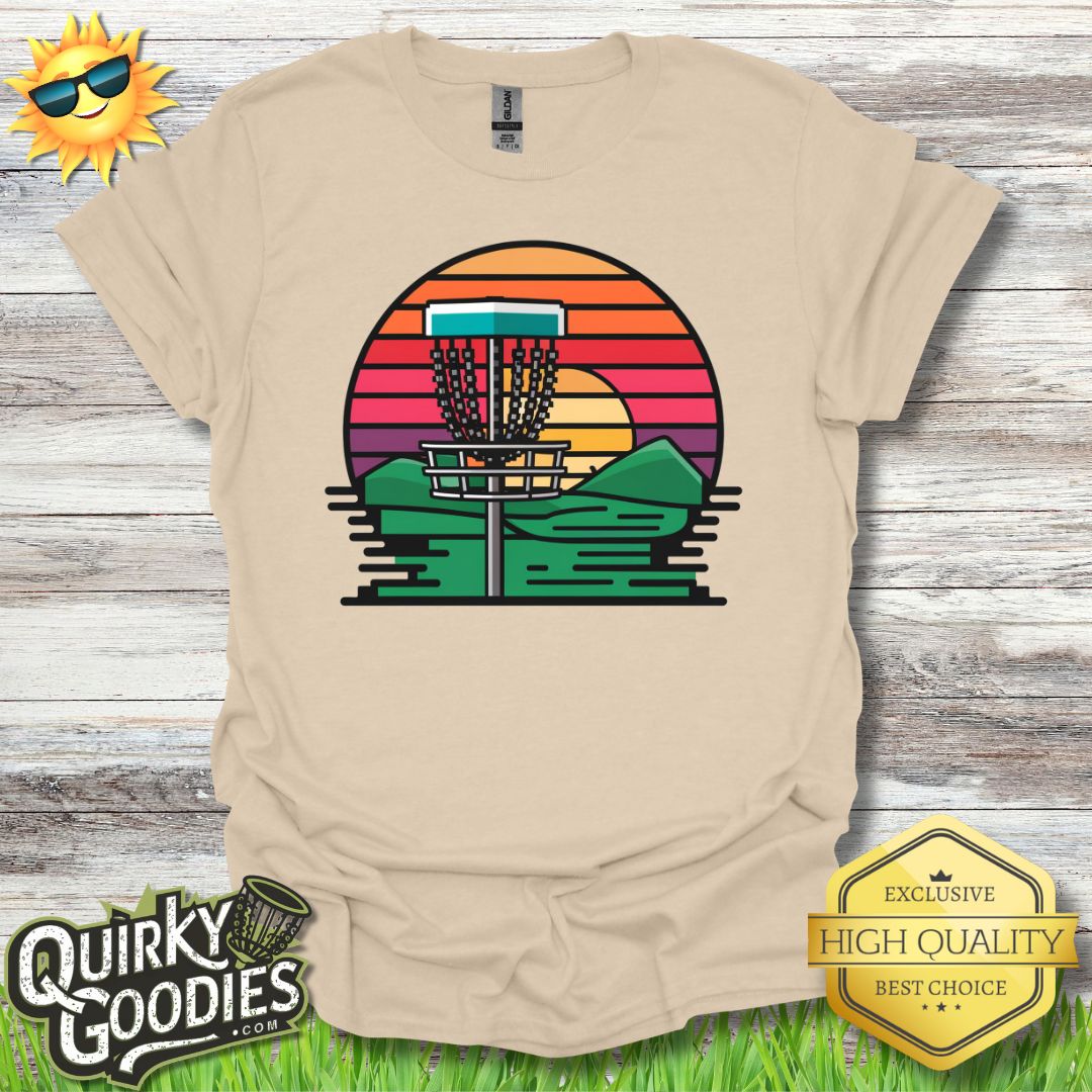 Retro 8 bit Sunset Basket - T - Shirt - Quirky Goodies
