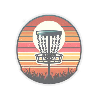 Retro Disc Golf Basket - Kiss-Cut Sticker - Quirky Goodies