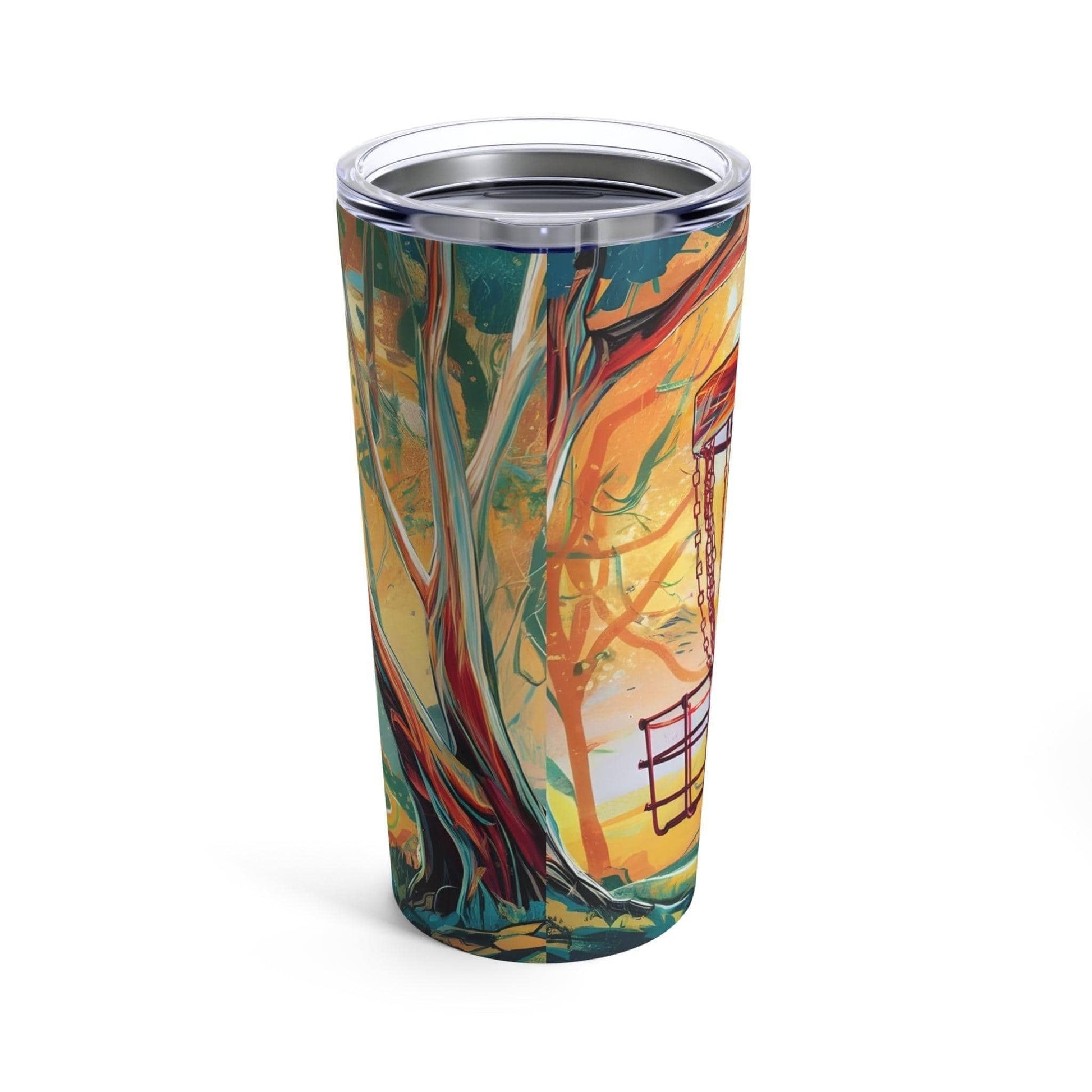 Scenic Disc Golf Tumbler - Abstract Pink Swirls Basket - Tumbler 20oz - Quirky Goodies