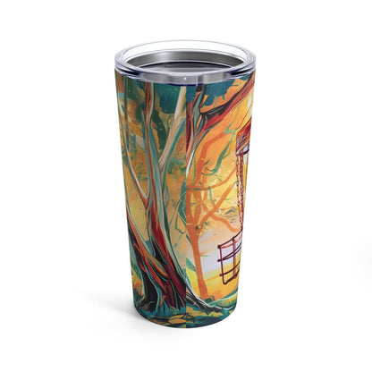 Scenic Disc Golf Tumbler - Abstract Pink Swirls Basket - Tumbler 20oz - Quirky Goodies