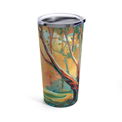 Scenic Disc Golf Tumbler - Abstract Pink Swirls Basket - Tumbler 20oz - Quirky Goodies