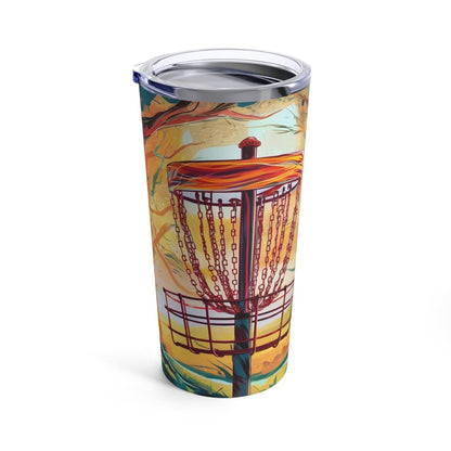 Scenic Disc Golf Tumbler - Abstract Pink Swirls Basket - Tumbler 20oz - Quirky Goodies