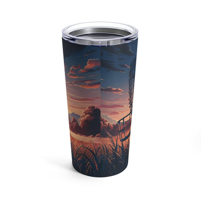 Scenic Disc Golf Tumbler - Disc Golf Basket Sunset - Tumbler 20oz - Quirky Goodies