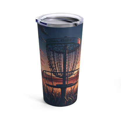 Scenic Disc Golf Tumbler - Disc Golf Basket Sunset - Tumbler 20oz - Quirky Goodies