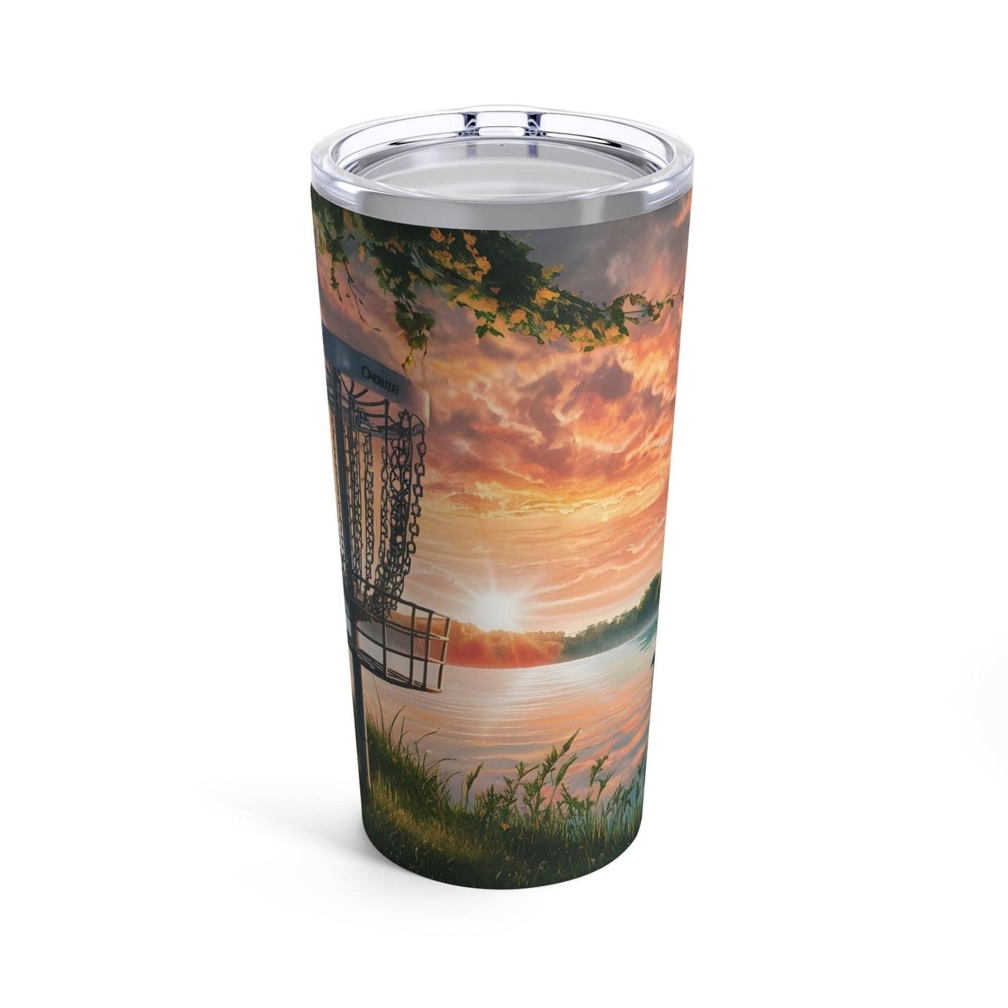 Scenic Disc Golf Tumbler - Lake Pink Sunset - Tumbler 20oz - Quirky Goodies