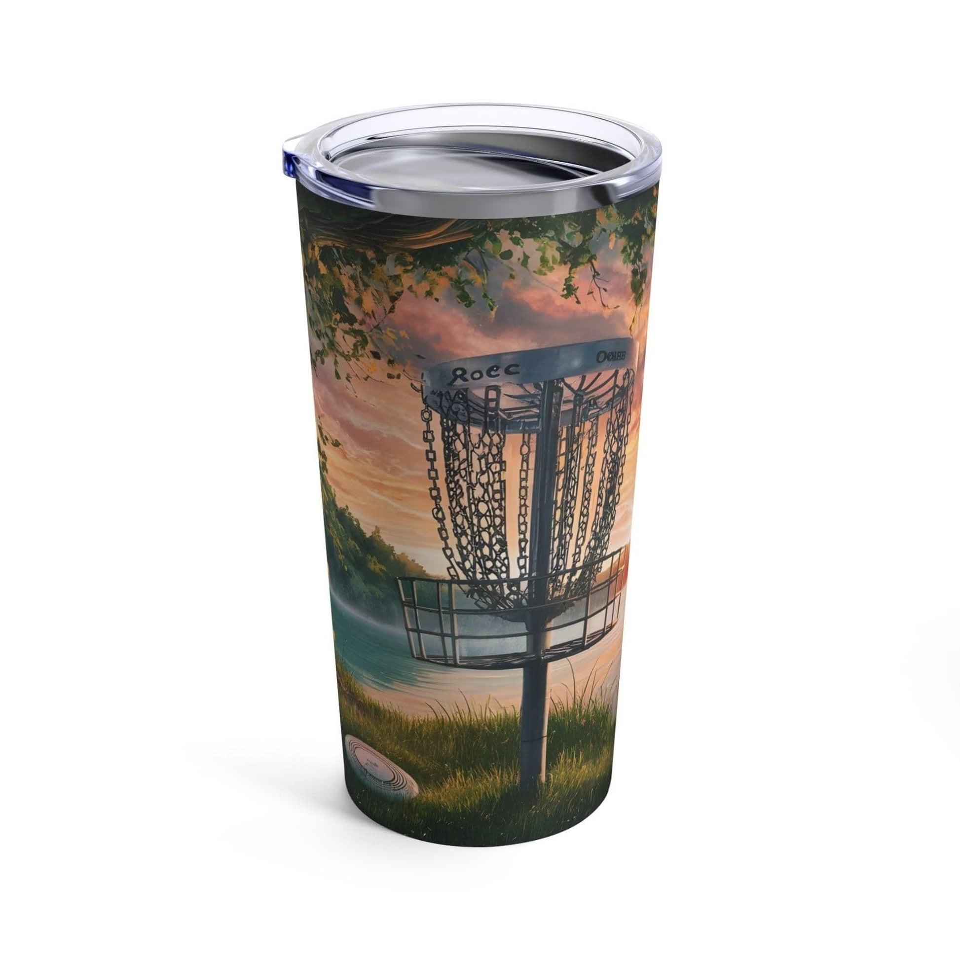 Scenic Disc Golf Tumbler - Lake Pink Sunset - Tumbler 20oz - Quirky Goodies