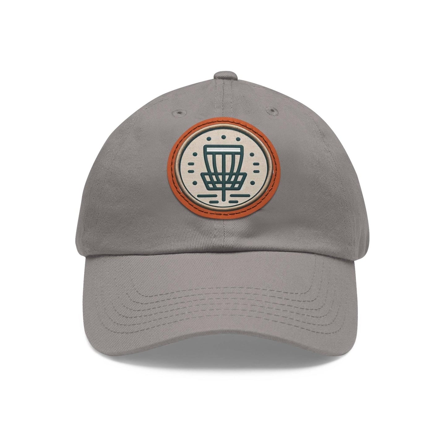 Simple Disc Golf Patch - Dad Hat with Leather Patch (Round) - Quirky Goodies