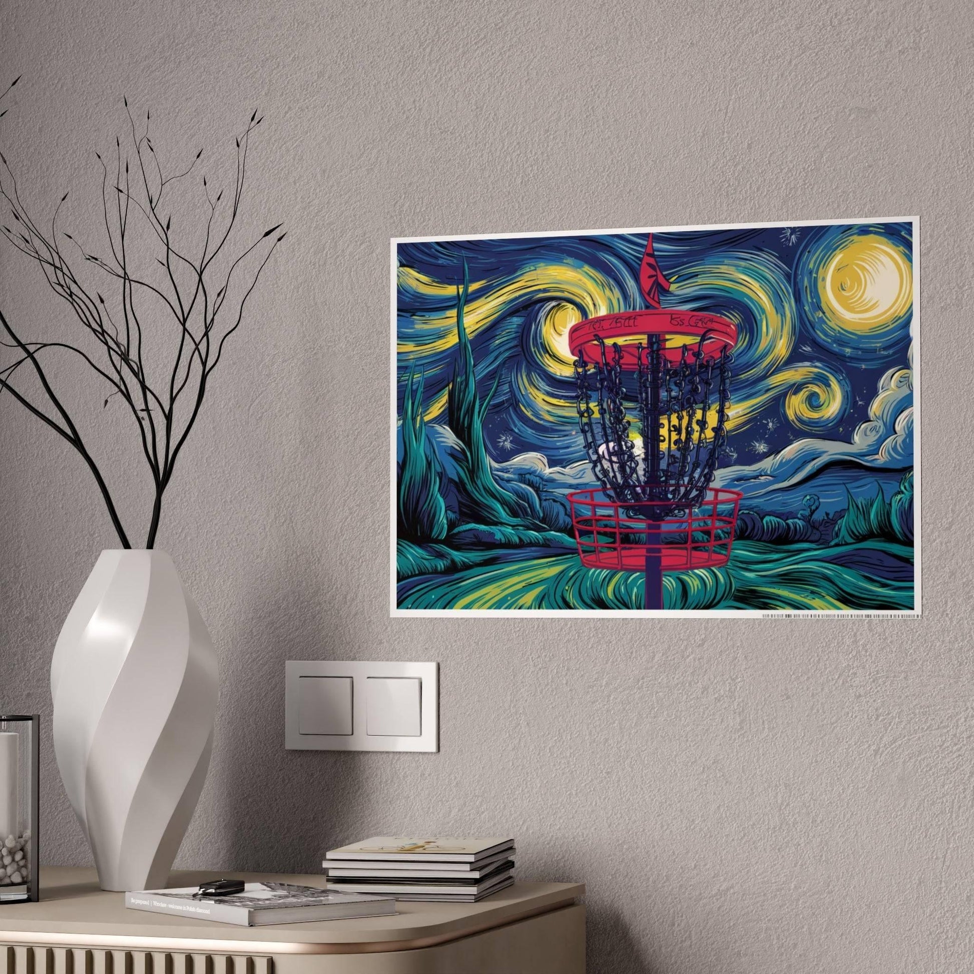 Starry Night Disc Golf Basket - Gloss Posters - Quirky Goodies