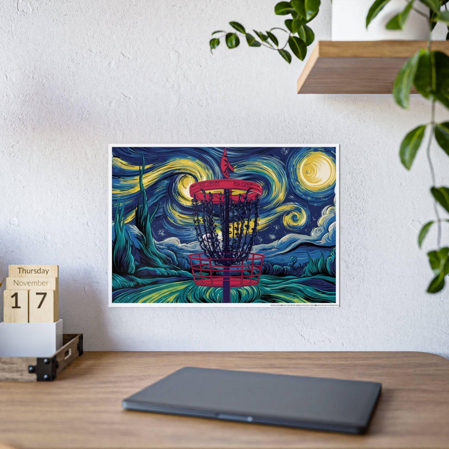 Starry Night Disc Golf Basket - Gloss Posters - Quirky Goodies