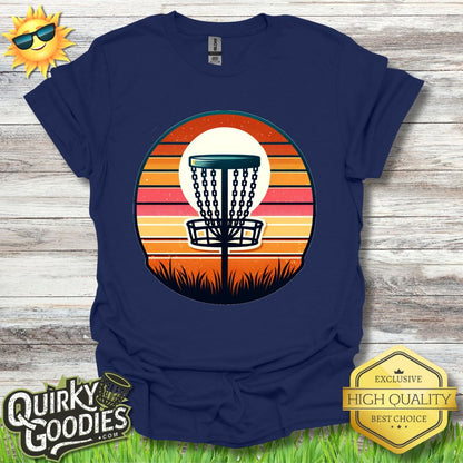 Vintage - Inspired Disc Golf - "Retro Sunset Disc Golf" Unisex T - shirt - Gifts for him - Gifts for her - Quirky Goodies